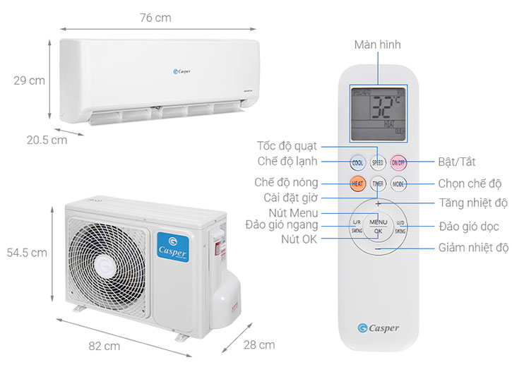 cách dùng điều khiển điều hòa casper