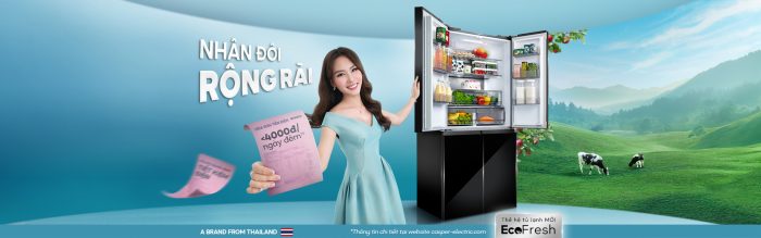 Thế hệ tủ Lạnh mới EcoFresh 2024 Sử Dụng Chưa Tới 4.000đ Tiền Điện Mỗi Ngày Đêm*