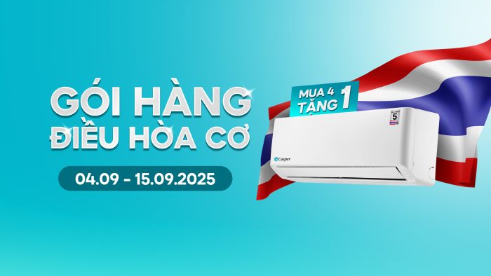 GÓI HÀNG ĐIỀU HÒA CƠ THÁNG 9 | TẶNG NGAY QUẠT ĐỨNG CASPER F-E16G1